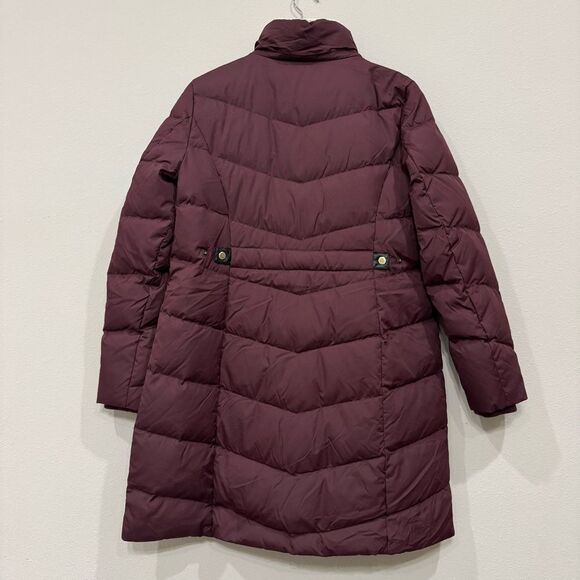 Lauren Ralph Lauren Parka Coat Size Large Burgundy Mid Length *missing hood - Picture 3 of 16